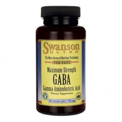 Swanson Gaba Forte Gamma-Aminobuttersaeure 60 Kapseln - Haltbar bis 31.03.2024