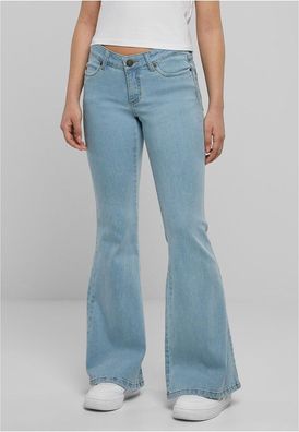 Urban Classics Damen Jeans Ladies Organic Low Waist Flared Denim