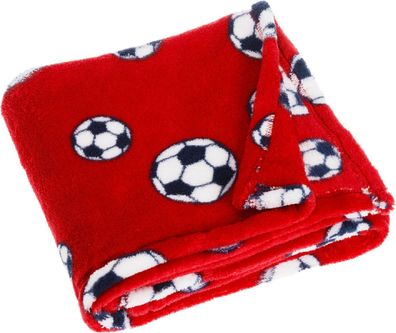 Playshoes Kinder Fleece-Decke Fußball 75x100 cm