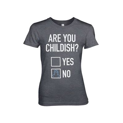 Hybris Are You Childish Girly Tee Damen T-Shirt Dark-Heather