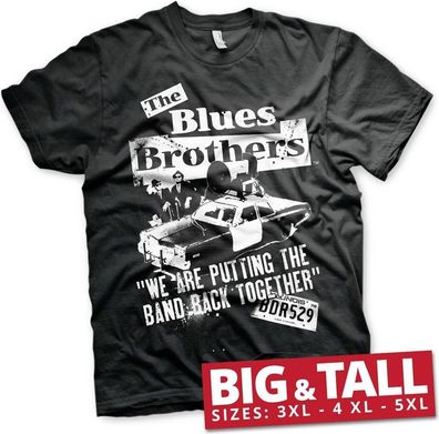 Blues Brothers Band Back Together Big &amp; Tall Tee T-Shirt Black