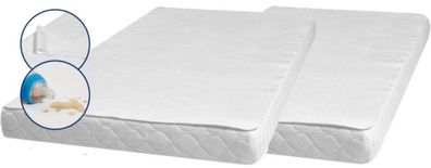 Playshoes Kinder Molton/Frottee-Betteinlage 70x100 cm (2er Pack) Weiß