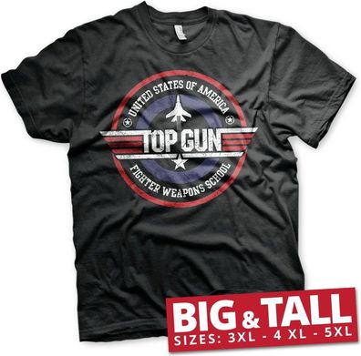 Top Gun Fighter Weapons School Big &amp; Tall T-Shirt Black