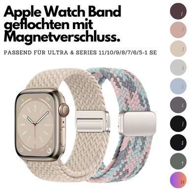 Geflochten Nylon Armband Apple Watch Series 11/10/9/8/7/6/5-1/SE und ULTRA