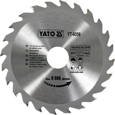 Kreissägeblatt 160 x 2,8/2,0 x 30 mit 24 Zähne WZ