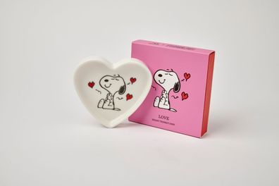Peanuts Snoopy Keramik herzförmige Schmuckschale LOVE !