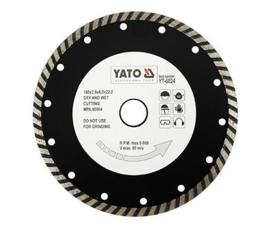 Diamanttrennscheibe 180 x 2,8 x 22,2 Turbo , Yato
