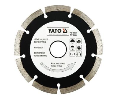Diamanttrennscheibe 125 x 2,2 x 22,2 Segment , Yato