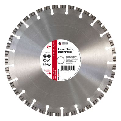 Diamanttrennscheibe D 350 x L 15,88 Laser Turbo Kurzzahn, extra dénn