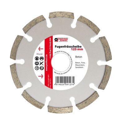 Fugenfrässcheibe D 125 x L 22,2 x B 6,4mm für Beton
