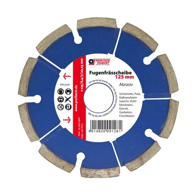 Fugenfrässcheibe D 125 x L 22,2 x B 8mm Abrasiv
