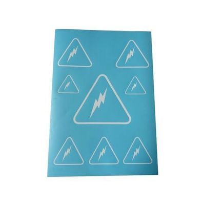 Airbrush Klebeschablone Schablonen Film Set Hochspannung Strom Mask blau transparent