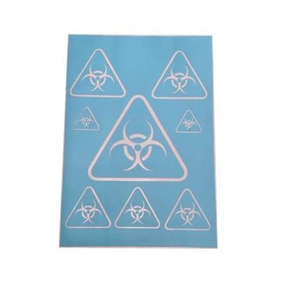 Airbrush Klebeschablone Schablone Stencil Film Set Biohazard Mask blau transparent
