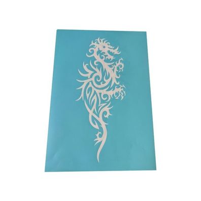 Airbrush Klebeschablone Schablone Stencil Film Set Drache 4 Mask blau transparent