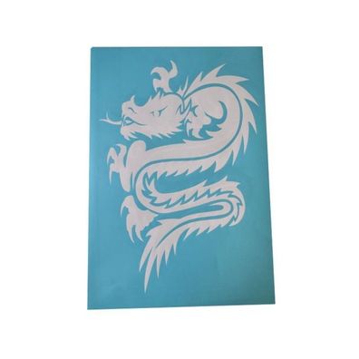 Airbrush Klebeschablone Schablone Stencil Film Set Drache 2 Mask blau transparent