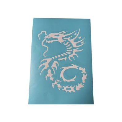 Airbrush Klebeschablone Schablonen Stencil Film Set Drache 24 Mask blau transparent