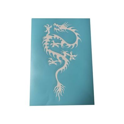Airbrush Klebeschablone Schablonen Stencil Film Set Drache 23 Mask blau transparent