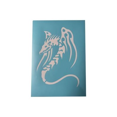 Airbrush Klebeschablone Schablonen Stencil Film Set Drache 25 Mask blau transparent