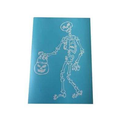 Airbrush Klebeschablonen Schablonen Helloween Set 2 Skelett Stencil Sign Mask blau