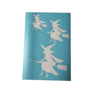 Airbrush Klebeschablonen Schablonen Helloween Set 7 Hexen Stencil blau transluzent