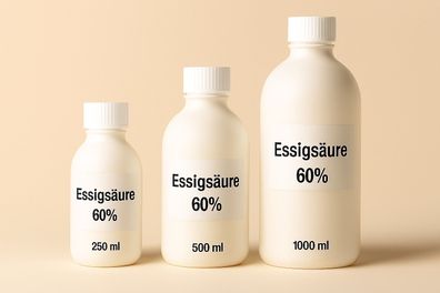 Essigsäure 60% 250ml 500ml o. 1000ml Entkalker Fleckenentferner Schimmelbekämpfung