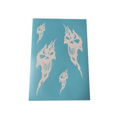 Airbrush Klebeschablone Schablonen Set Skull Flame Face Mask blau transparent