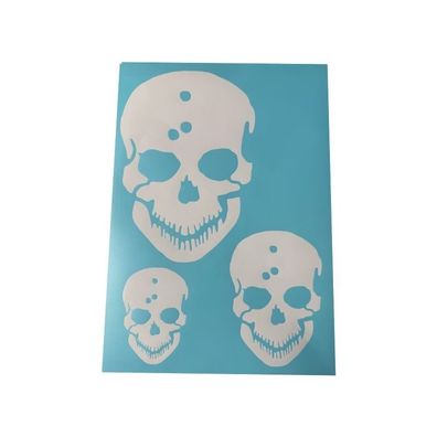 Airbrush Klebeschablonen Schablonen Set Skull Shooted Mask blau transluzent blau