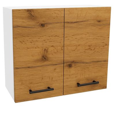 Hängeschrank 80cm Goldkraft Eiche SOFT CLOSE, Küchenschrank, LINDA, PURE LINE