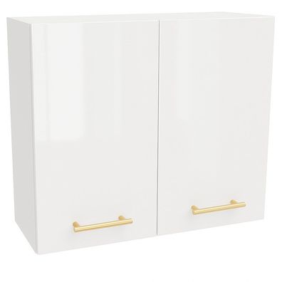 Hängeschrank 80cm Weiß Hochglanz SOFT CLOSE, Küchenschrank, LINDA, PURE LINE