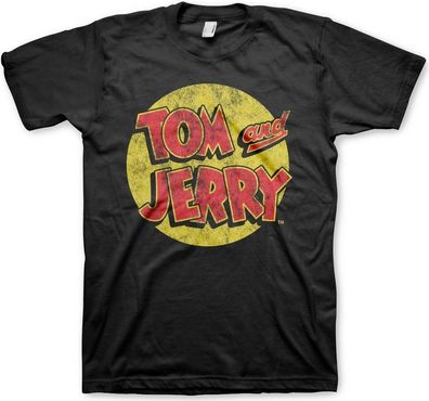 Tom &amp; Jerry Washed Logo T-Shirt Black