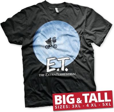 E.T. Bike In The Moon Big &amp; Tall T-Shirt Black