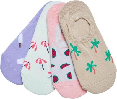 Urban Classics Recycled Yarn Invisible Summer Socks 4-Pack Multicolor
