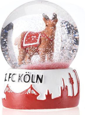 1. FC Köln Schneekugel Mini Fußball Rot/Weiß