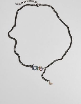 Urban Classics Love Necklace Gunmetal