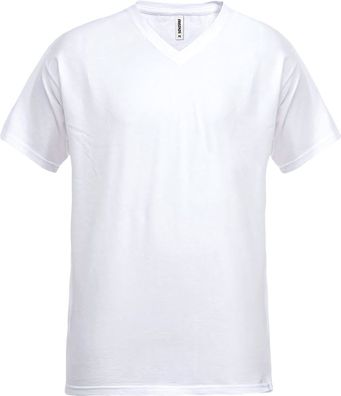 Fristads Kurzarm T-Shirt Acode T-Shirt mit V-Ausschnitt 1913 BSJ Weiß