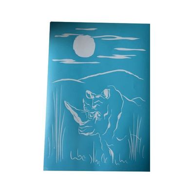 Airbrush Klebeschablone Schablonen Set Löwe Arts Bild A4 Mask blau transparent