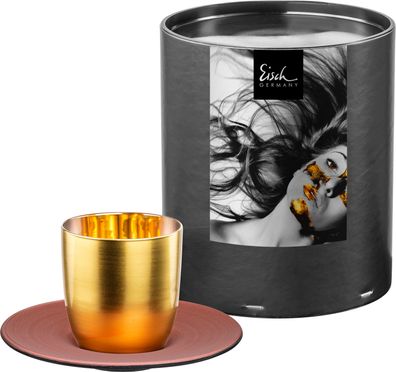 Eisch Vorteilset 12 Stück Espressoglas 109/6 gold-copper m. Untersetzer in GR COSMO