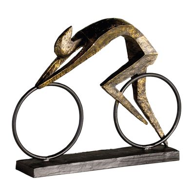 Gilde Skulptur, Fahrrad, "Racer", Kunstharz, Metall, bronzefarben, VE 1, L. 7.5