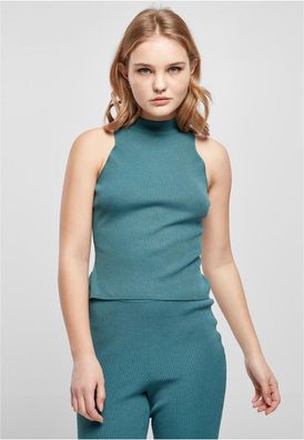 Urban Classics Damen Shirt Ladies Short Rib Knit Turtleneck Top Jasper