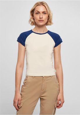 Urban Classics Damen T-Shirt Ladies Organic Stretch Short Retro Baseball Tee