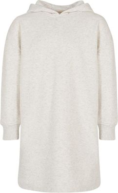Urban Classics Mädchen Kleid Girls Oversized Terry Hoody Dress Lightgrey