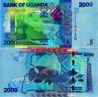 UGANDA 2000 Shillings 2017 Unc P. 50d 695#