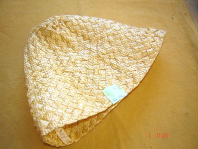 Hutstumpen Cone ausgefallen Vintage Geflecht gelb glänzend Ü 58cm Rd 88cm Stu772