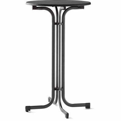 Stehtisch, Ø 70 cm, eisengrau Stahrohrgestell, Mecalit-Pro-Platte