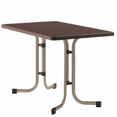 Boulevard-Klapptisch, 115x70x72 cm, champagner Stahrohrgestell, Mecalit-Pro-Platte