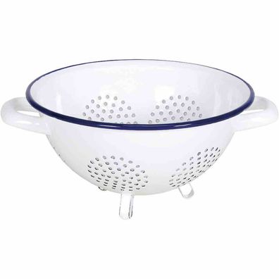 Standseiher 22cm Emaille Sieb Küchenhelfer Kochen Seiher Nudelsieb Abtropfsieb