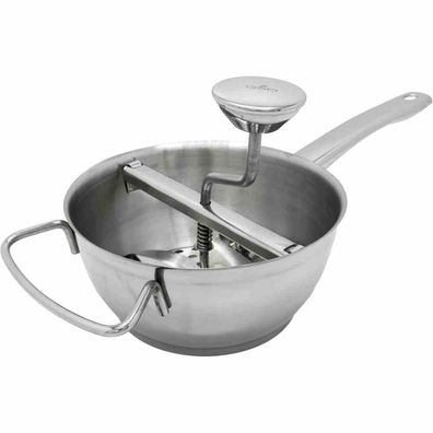 Passiermaschine aus Edelstahl mit 3 auswechselbaren Lochscheiben