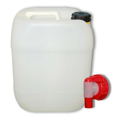 Plasteo Wasserkanister, Plastekanister 20 L + AFT-Hahn DIN 61