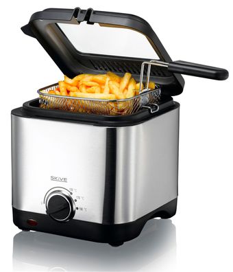 Edelstahl Fritteuse 1,5 Liter 900 Watt
