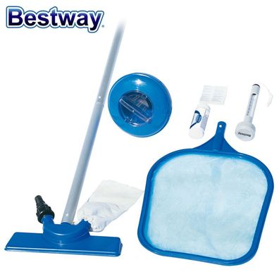 Pool Pflege-und Reparatur-Set Poolsauger Kescher Thermometer Schwimmer Garten
